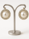 Floral Zircon Pearl Studs