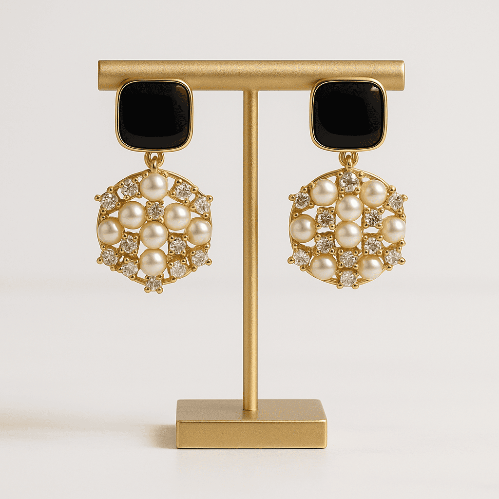 Pearl Rhinestone Sparkle Earrings