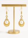 Gold Pearl Shell Earrings