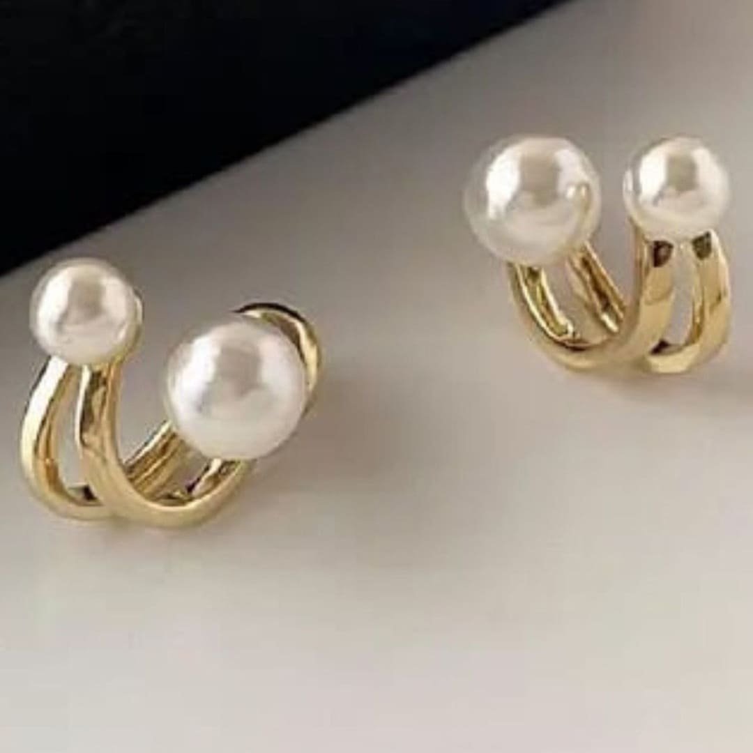 Korean Pearl Drop Earrings - Image 3