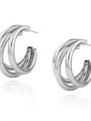 Silver Three-Layer Earrings