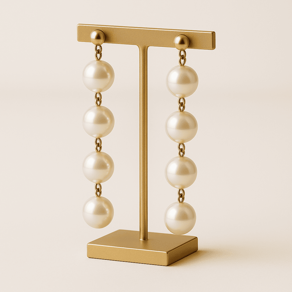 Three Tier Pearl Earrings