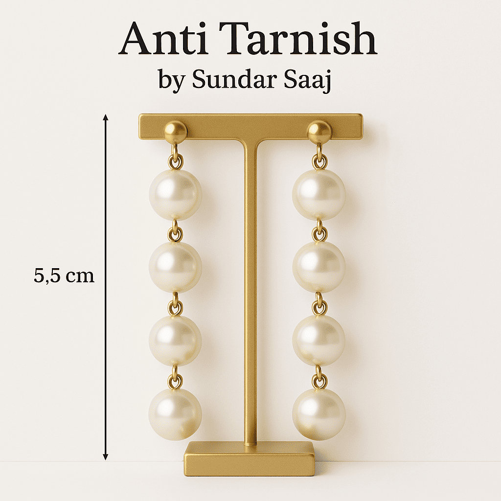 Three Tier Pearl Earrings - Image 4