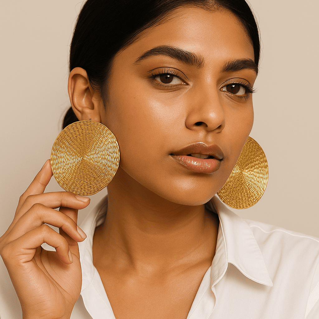 Oversized Round Statement Earrings - Image 2