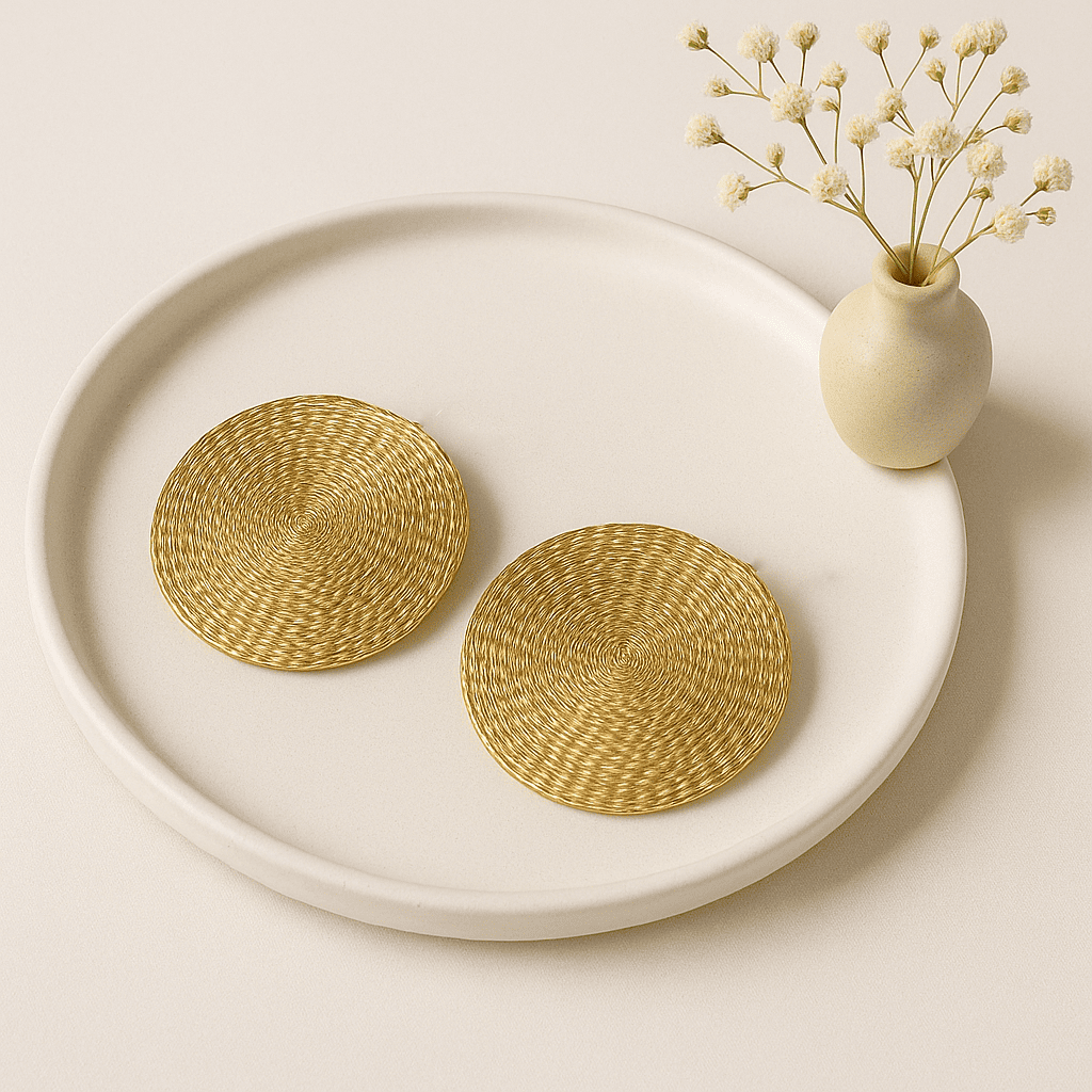 Oversized Round Statement Earrings - Image 3