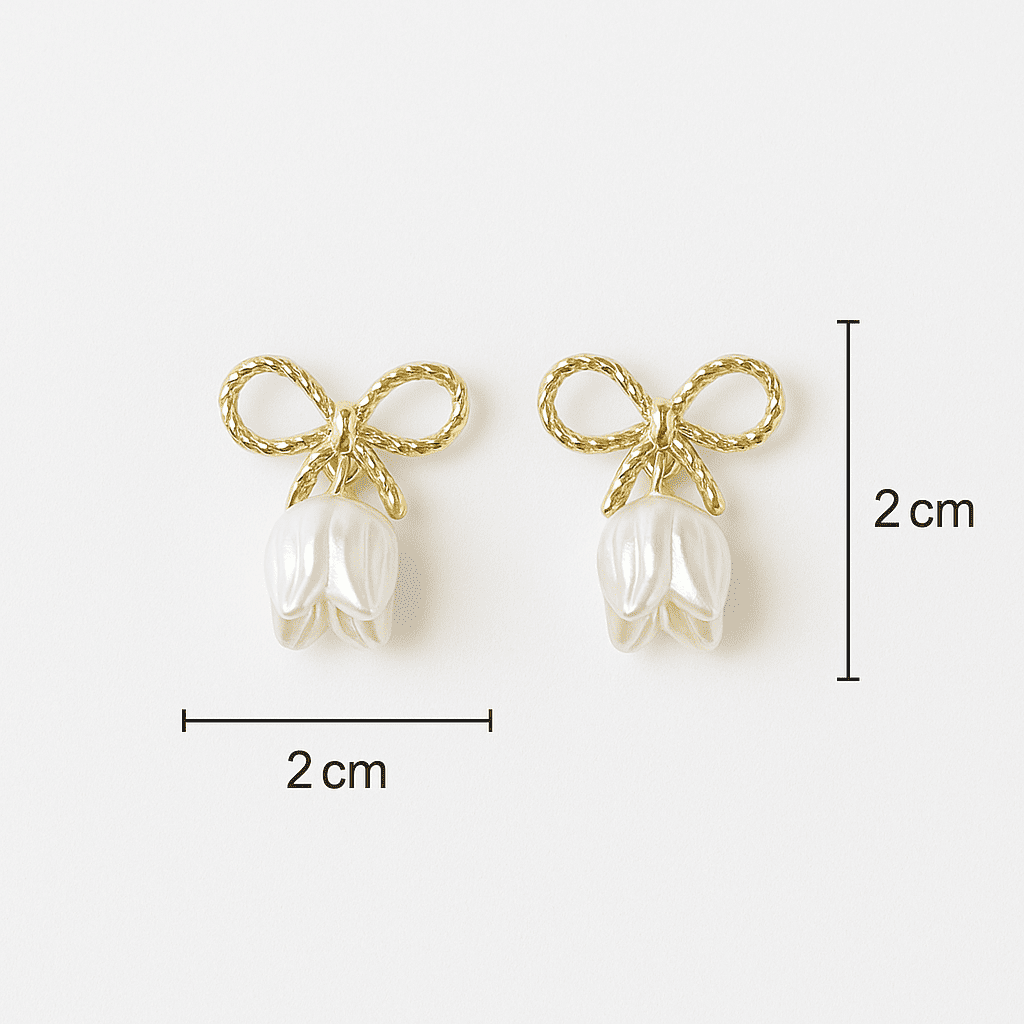 Bow Tulip Stud Earrings - Image 4