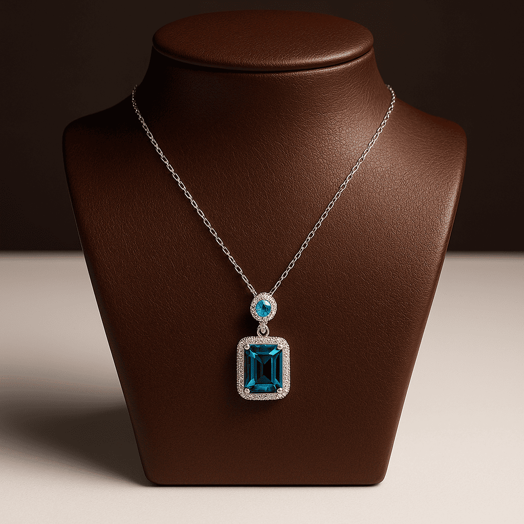 Frosted Sapphire Pendant - Image 3