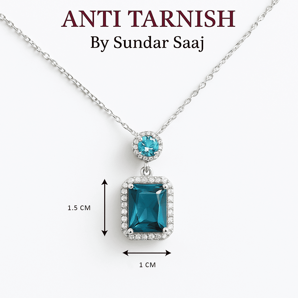 Frosted Sapphire Pendant - Image 4