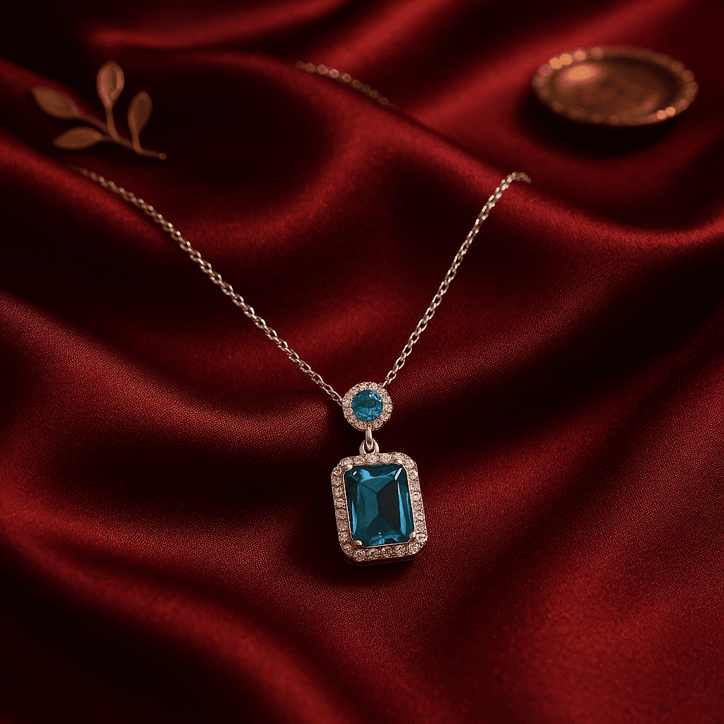 Frosted Sapphire Pendant - Image 5